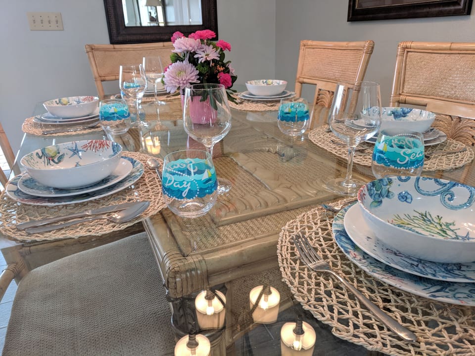 Dinerware for special occasion included. 