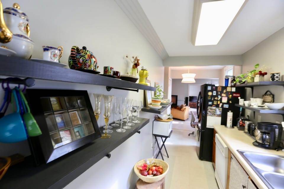 Kitchen with Coffee & Tea station with all cooking utensils