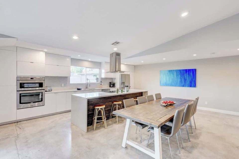 Spacious open kitchen and dining area perfect for group gatherings