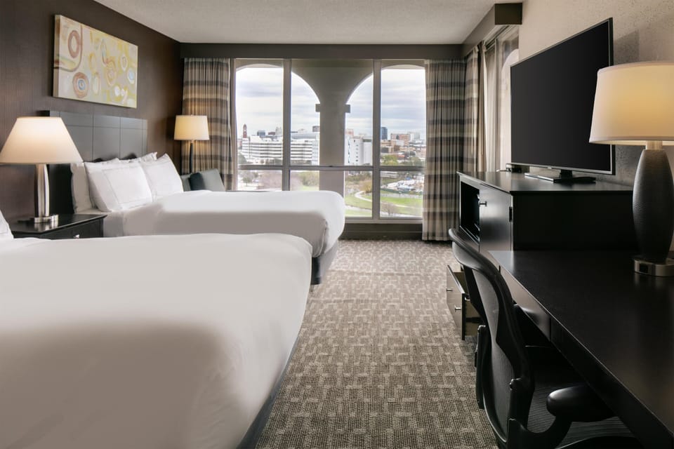 Room, 2 Double Beds, Balcony | Premium bedding, pillowtop beds, in-room safe, desk