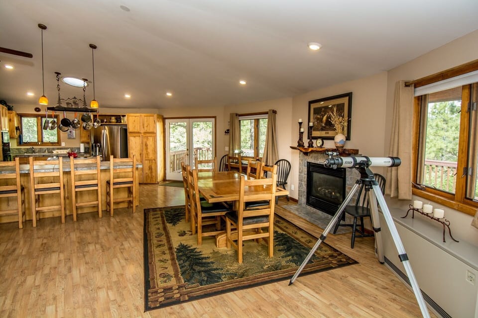 Kitchen and dining area upstairs