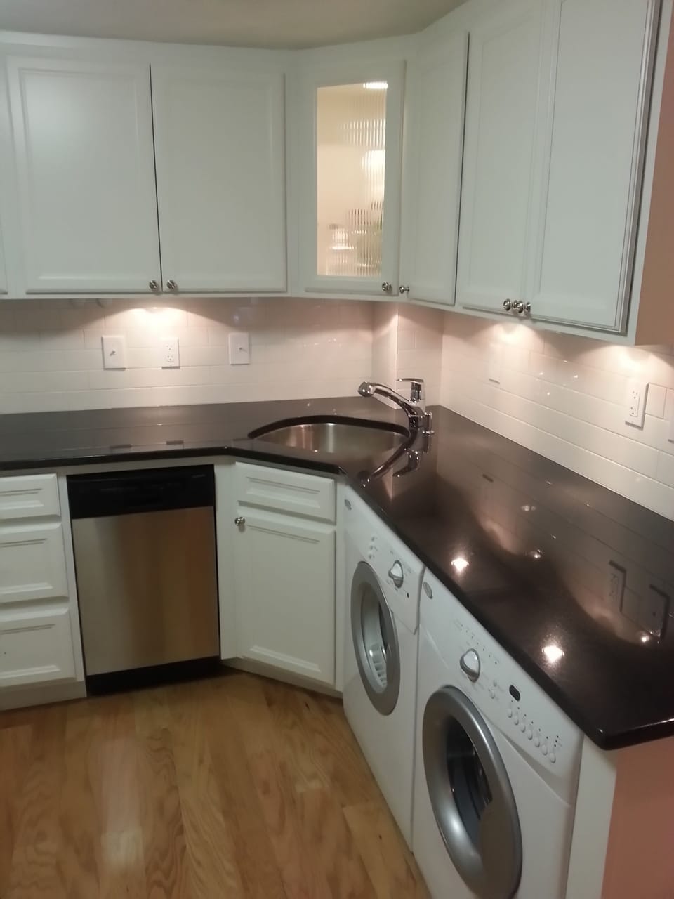Kitchen showing laundry