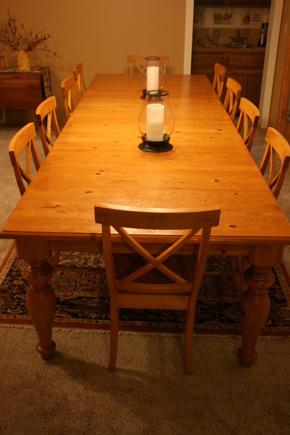 11 Foot Dining Table Seats 10 comfortably!