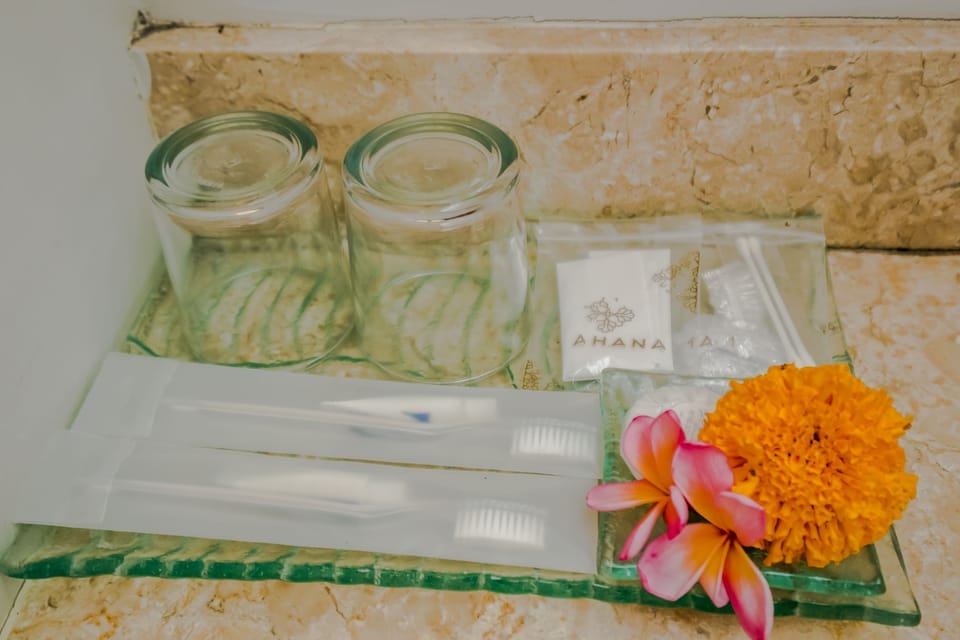 Shower, free toiletries, hair dryer, slippers
