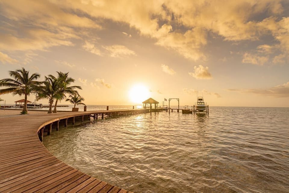 Caribbean sunrise from our dock.
