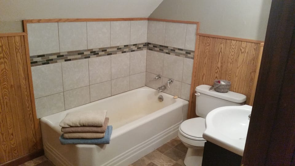 This is the half bath which is on the second floor
