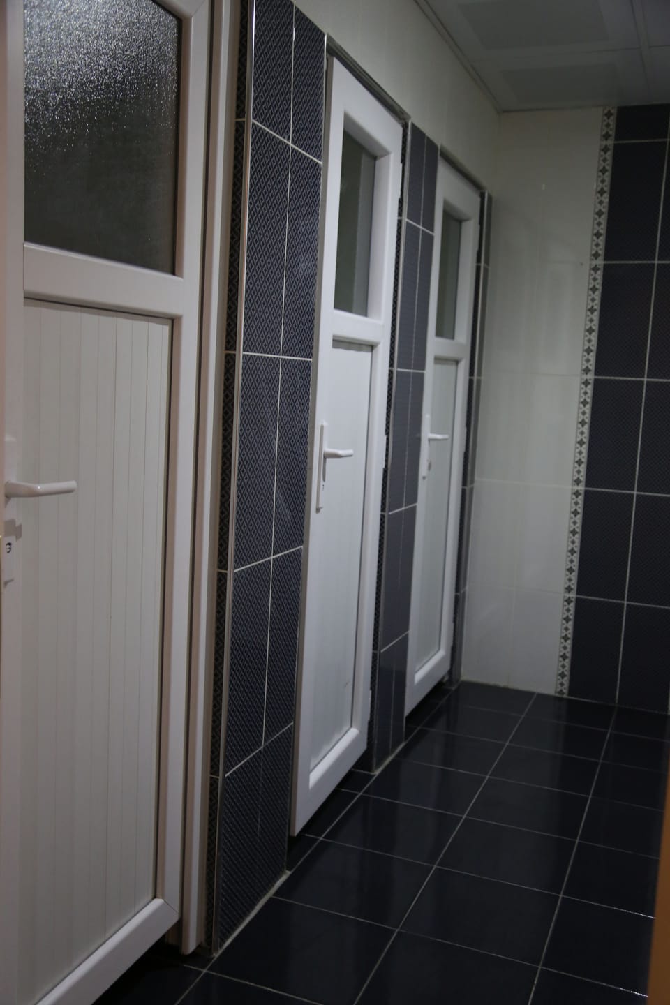 Shower, slippers, towels