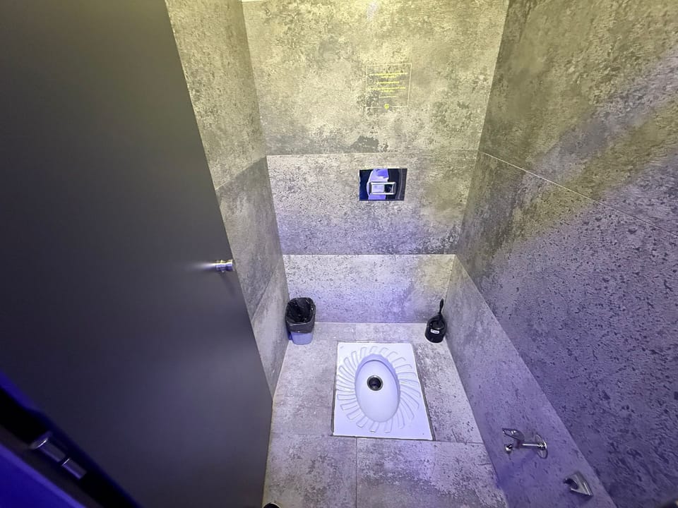 Shower, slippers, towels