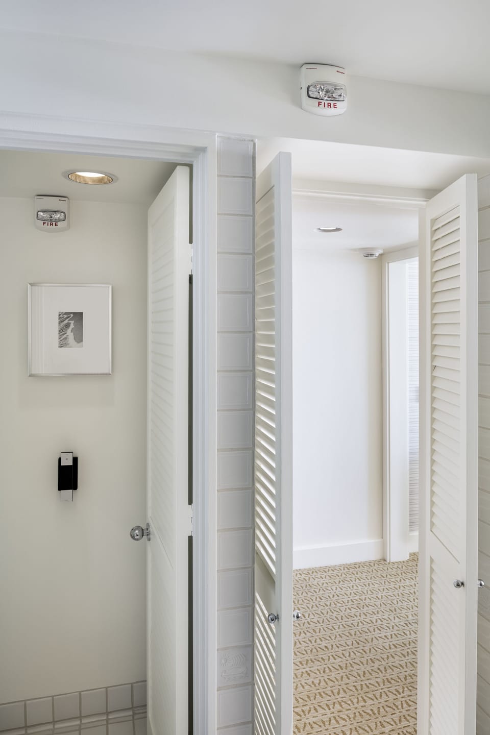 Separate tub and shower, deep soaking tub, designer toiletries