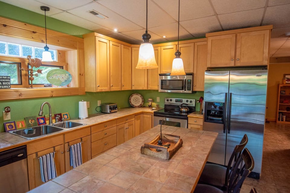 Fully-stocked kitchen...