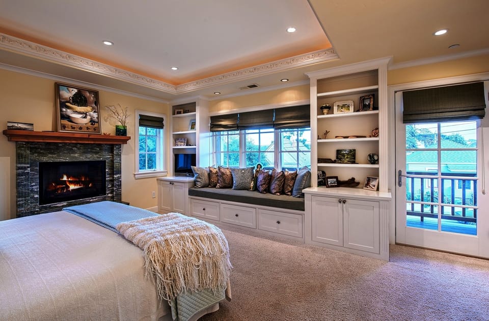 Bedroom #1 - King Bed, Gas Fireplace, En Suite Bath, Balcony