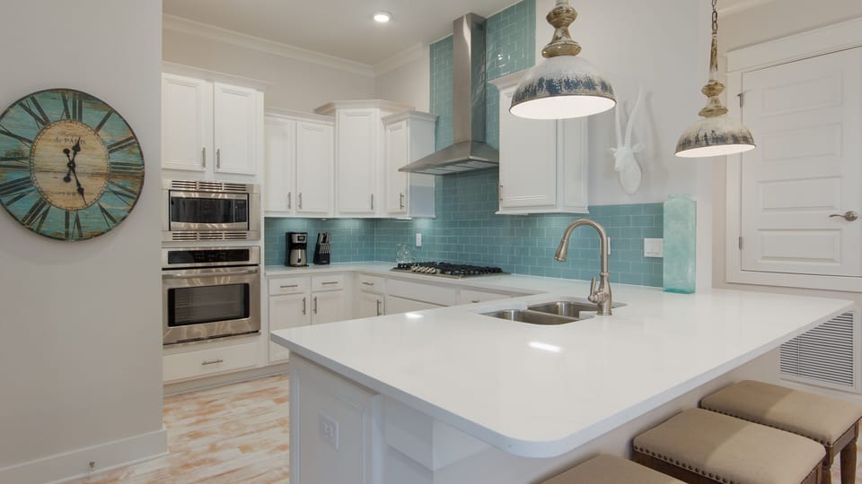 Fully stocked gourmet Kitchen