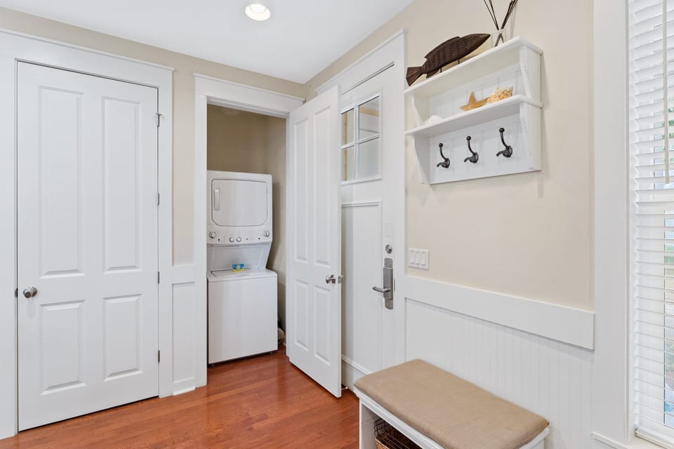 Full sized stacked washer and dryer