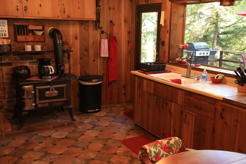 Original antique stove, now a quaint coffee bar - Original antique stove, now a quaint coffee bar