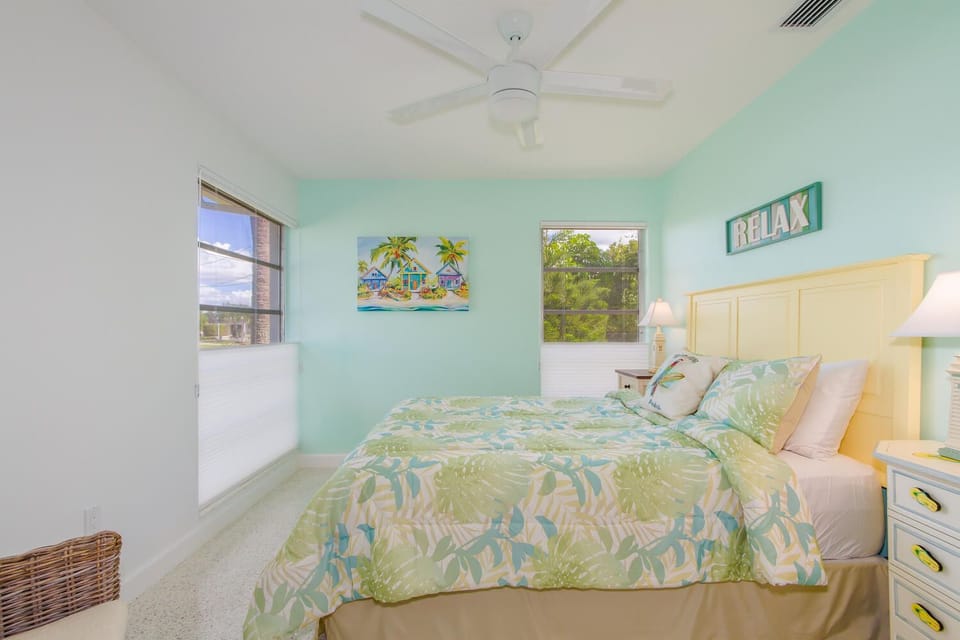 Tropical Guest Bedroom with Queen Bed