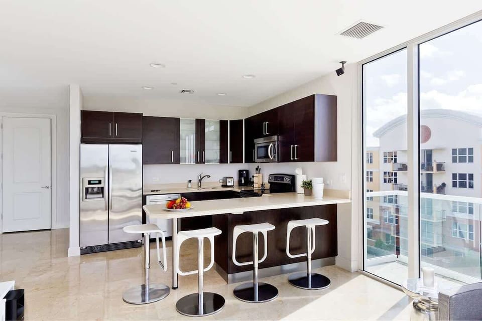 The kitchen is great for entertaining