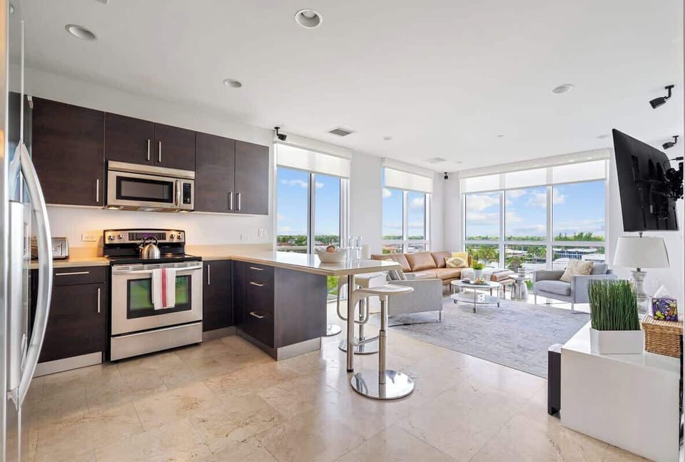 The condo has a nice open and spacious floor plan