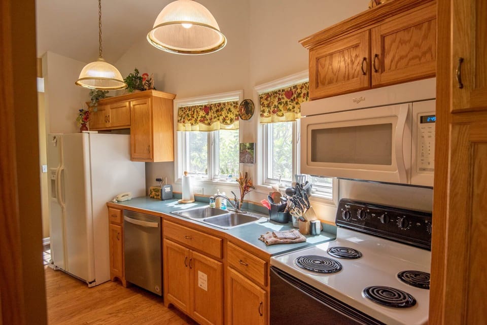 Fully-stocked kitchen with what you need to cook...