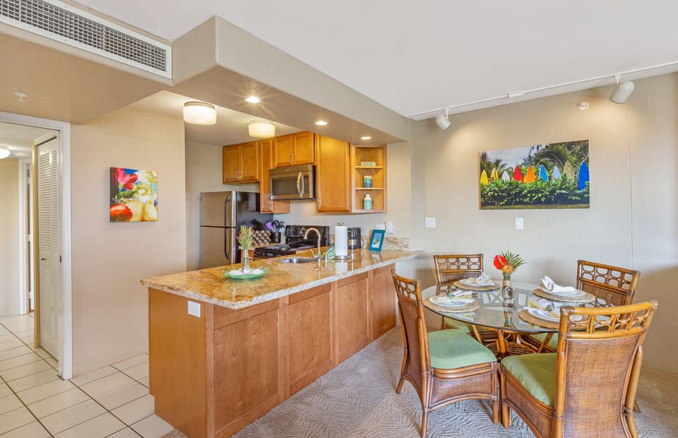 dining and kitchen area