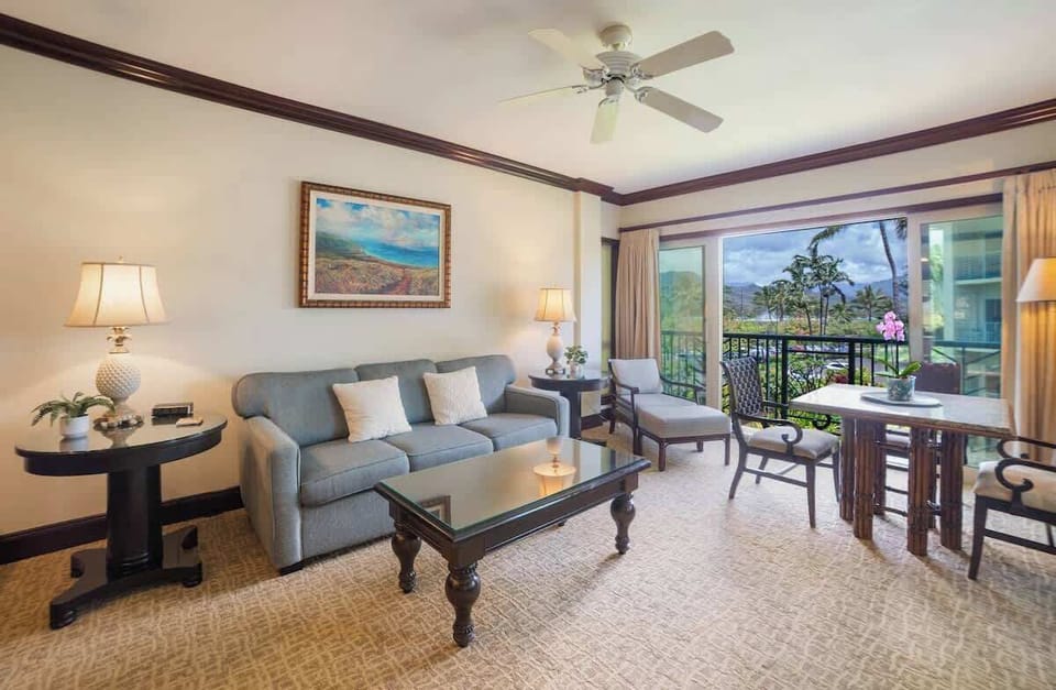 Cool, comfortable living space with sofa sleeper