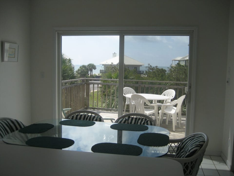 This photo  is taken from kitchen.  When I am cooking I can see The Gulf...