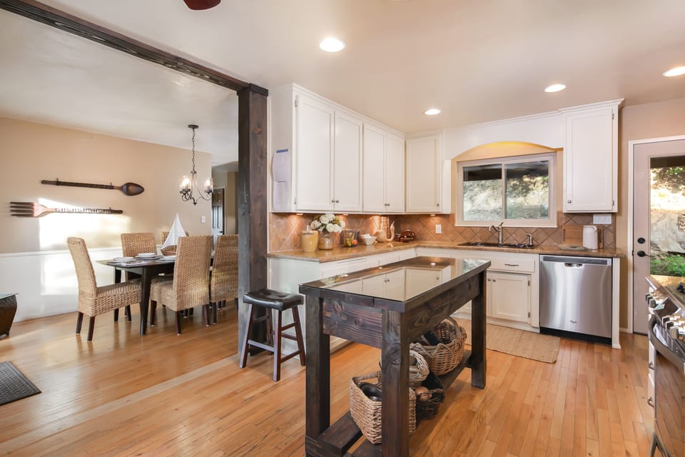 Open kitchen and dining room