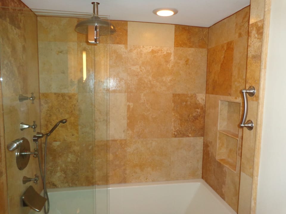 Master Bathroom - bathtub/rain shower shower combination & handh