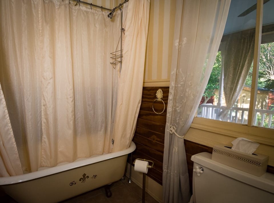 Claw foot tub with shower