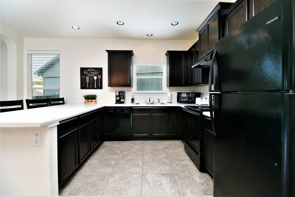 All appliances, cooking utensils and dishes to make & serve a home cooked meal