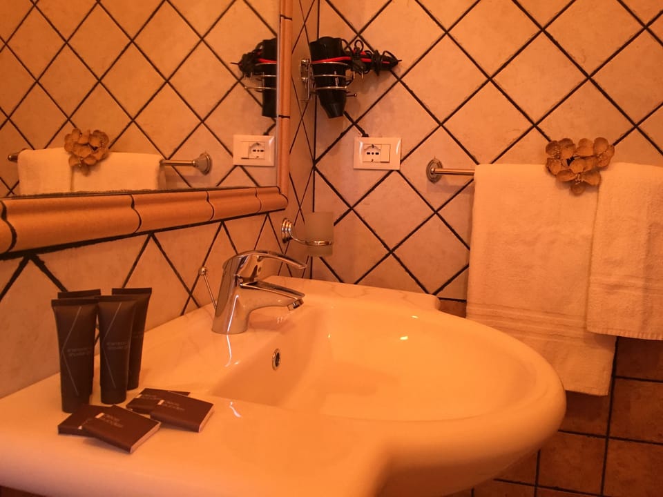 Studio (Tramontana) | Bathroom | Shower, free toiletries, hair dryer, bathrobes