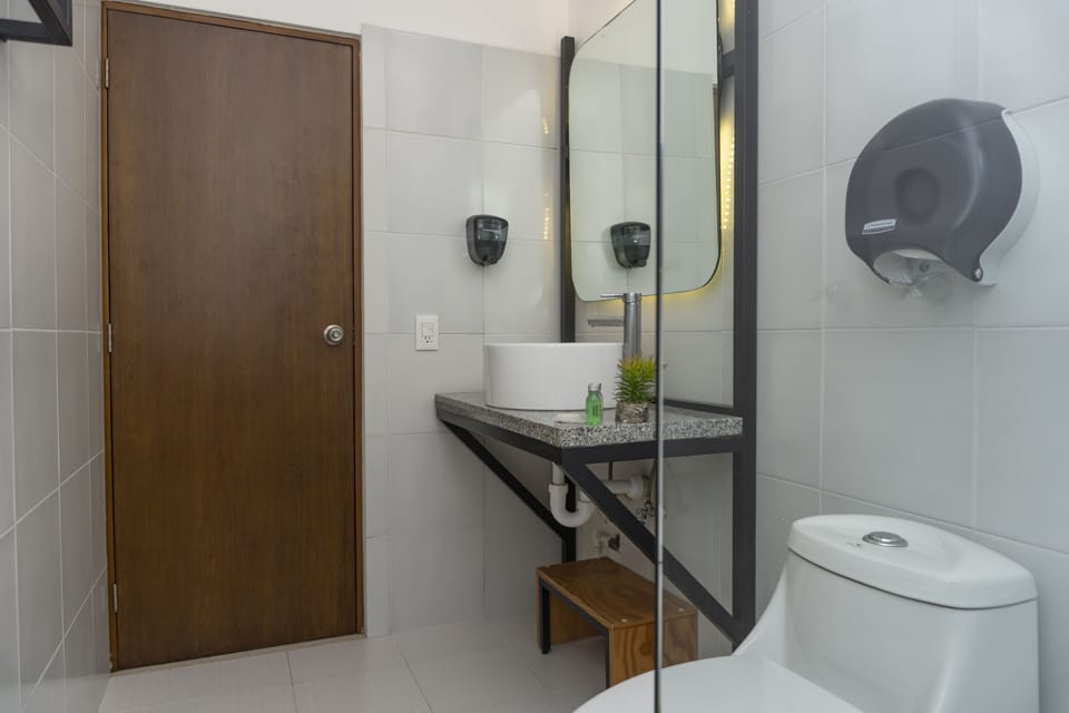 Deluxe Double Room, 1 Double Bed | Bathroom | Shower, hair dryer, towels, soap