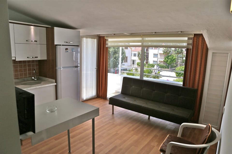 Deluxe Apartment, 2 Bedrooms, Kitchenette, Mountain View | Living area | TV