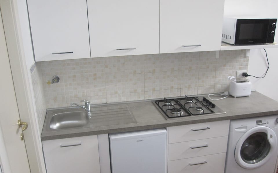 Apartment | Private kitchen | Fridge, microwave, oven, stovetop
