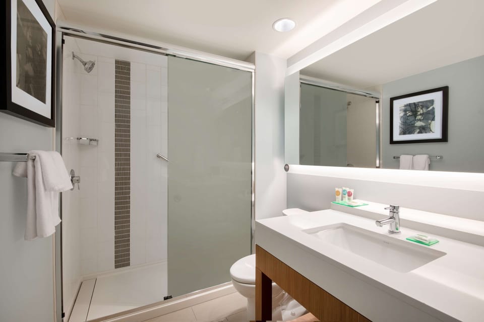 Free toiletries, hair dryer, towels