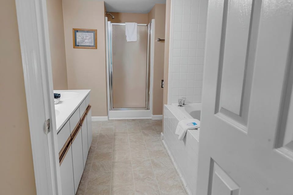 Main bath with jetted tub and separate shower