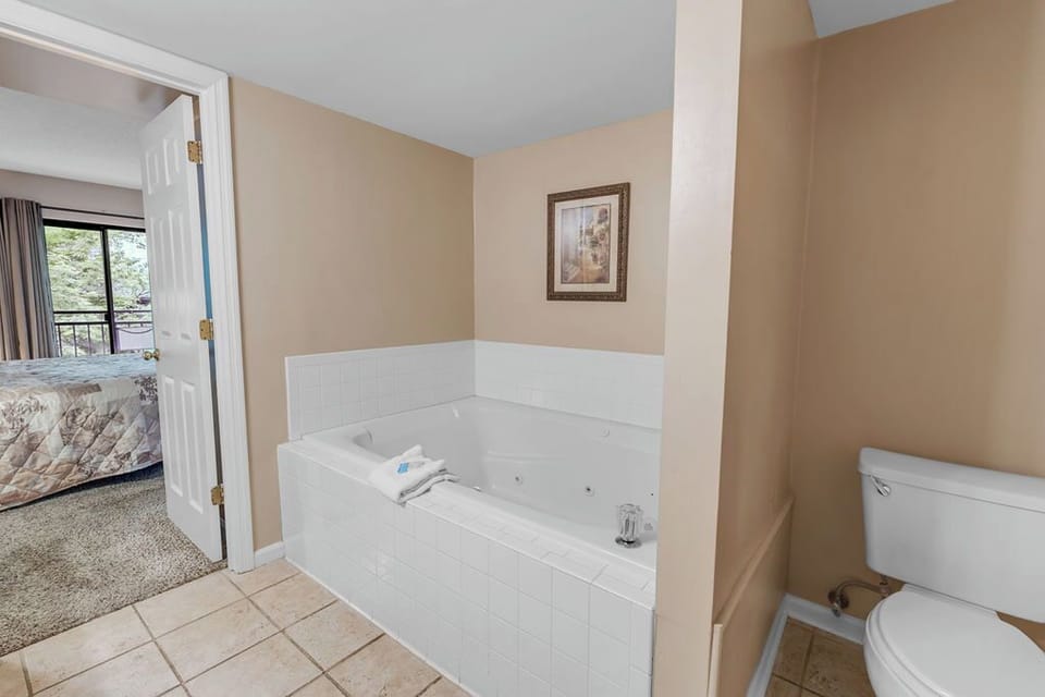Main bath with large jetted whirlpool tub