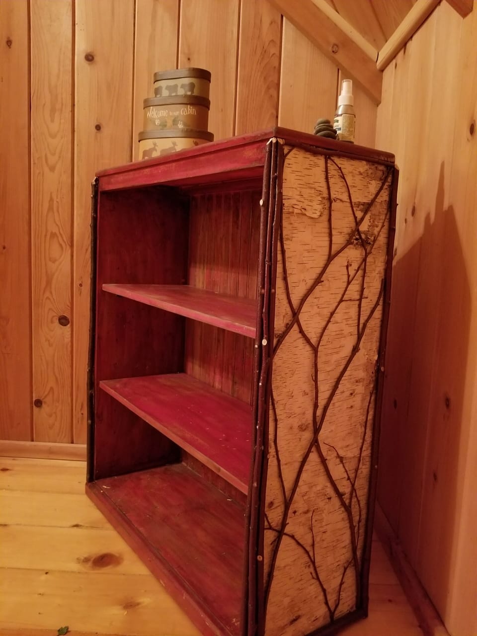 Adirondack shelves so you can unpack and settle in.