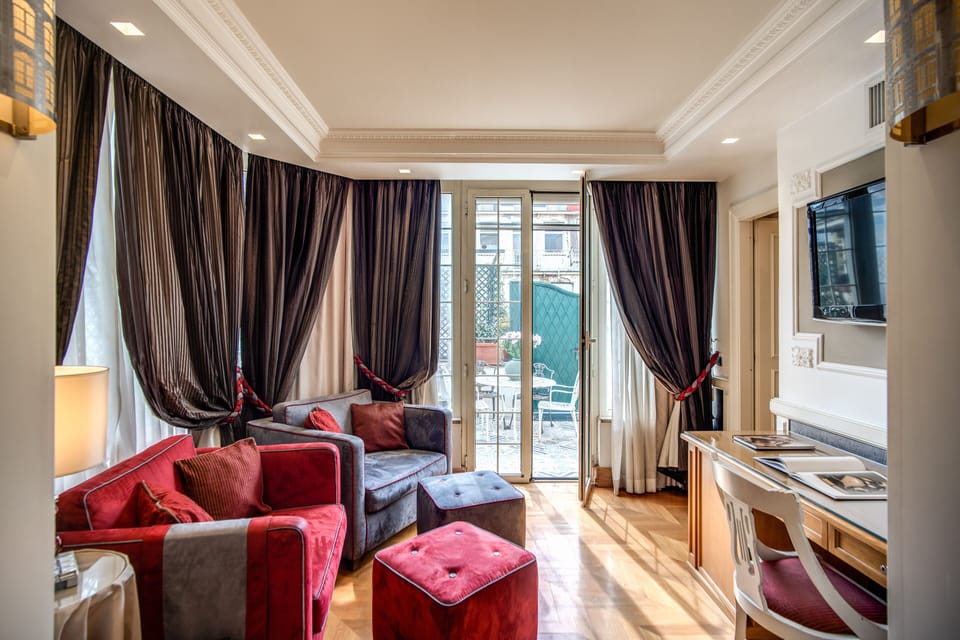 Junior Suite, Terrace | Living area | LCD TV