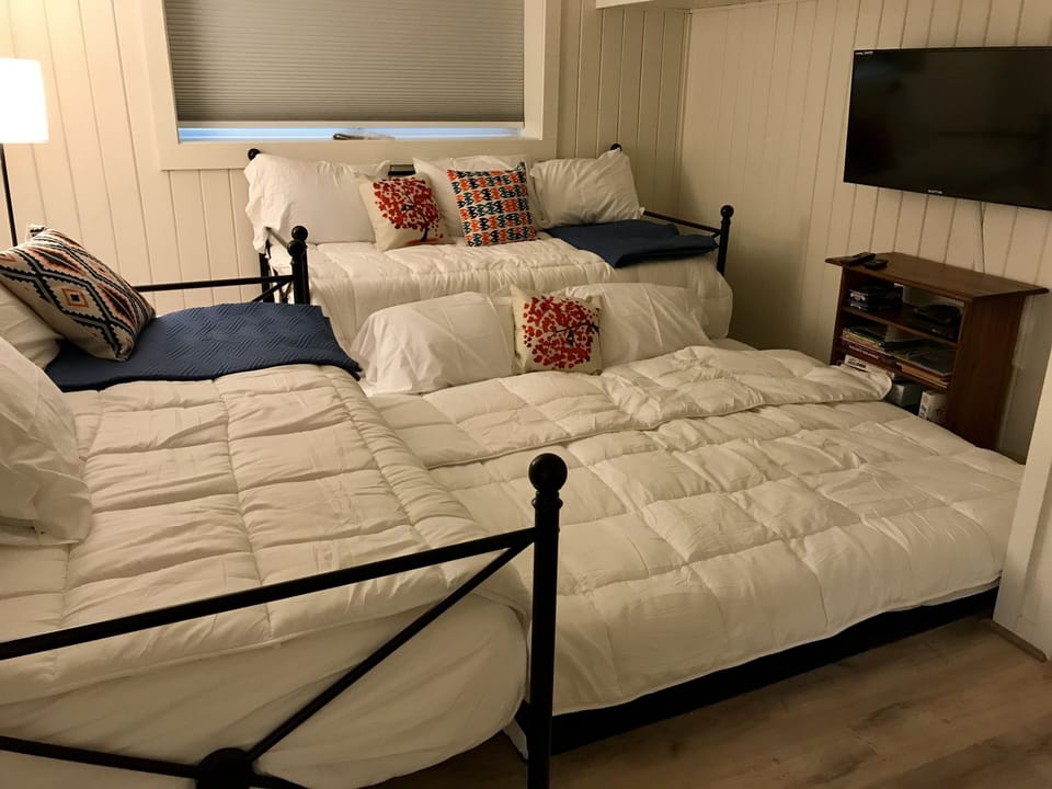 Trundles can be rolled together if a couple wants room #3