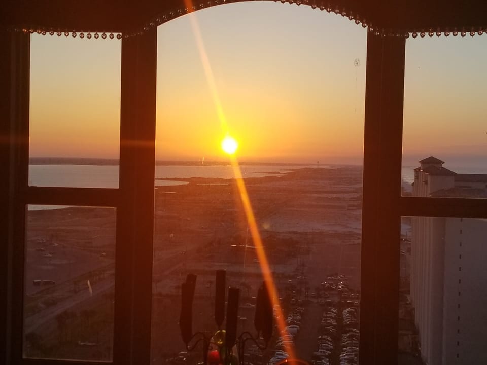 Sunrise view from the kitchen..