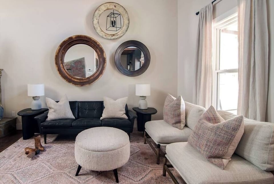 Cozy living room with seating for four