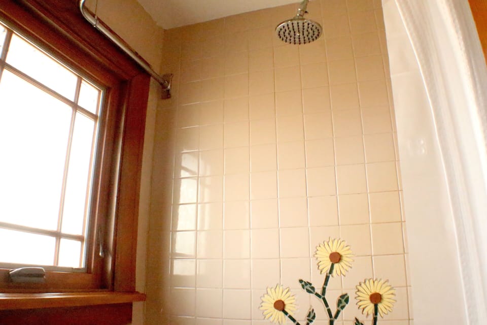 Upstairs shower and tub