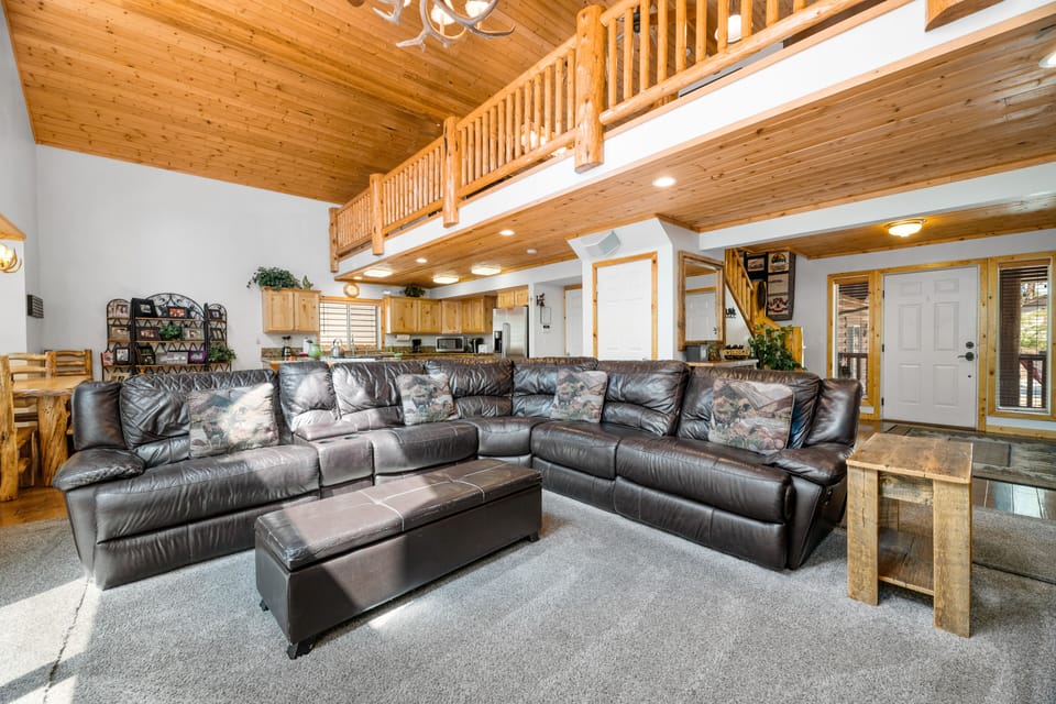 Adorable Living Room. - Living Room with large sectional, plenty of seating and a gas fire place!