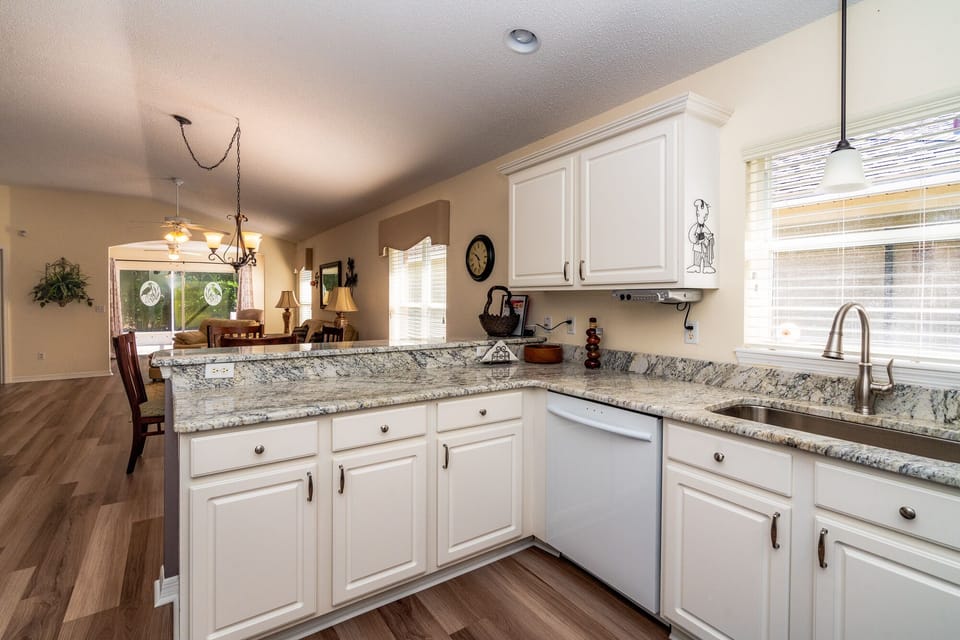 Kitchen opens up to Dining room and Living Room