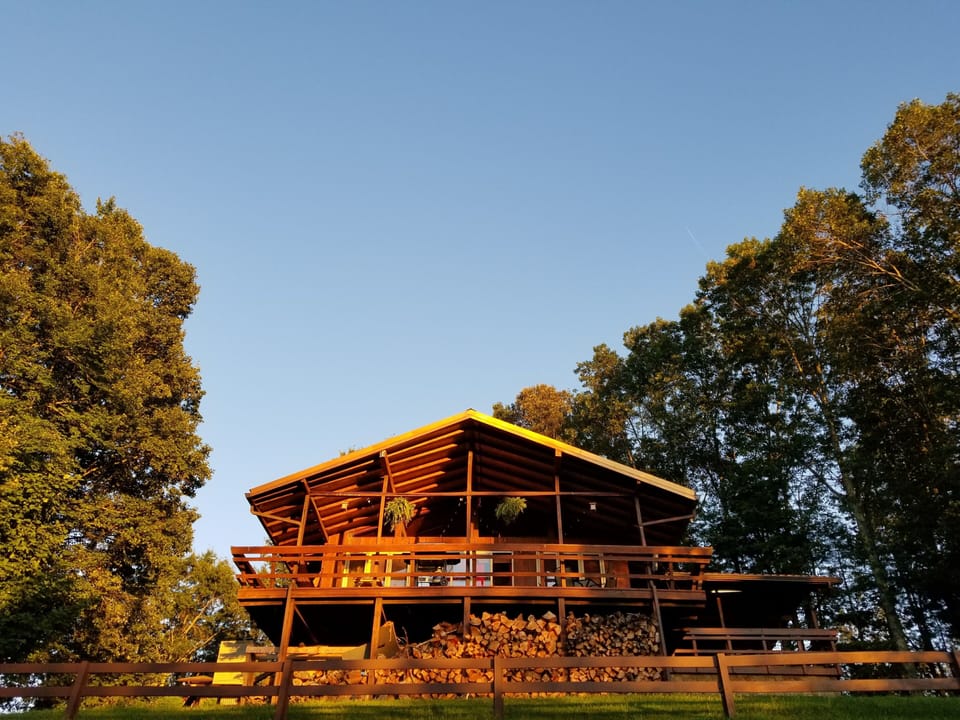 Smokey Mountain Chalet at sunset