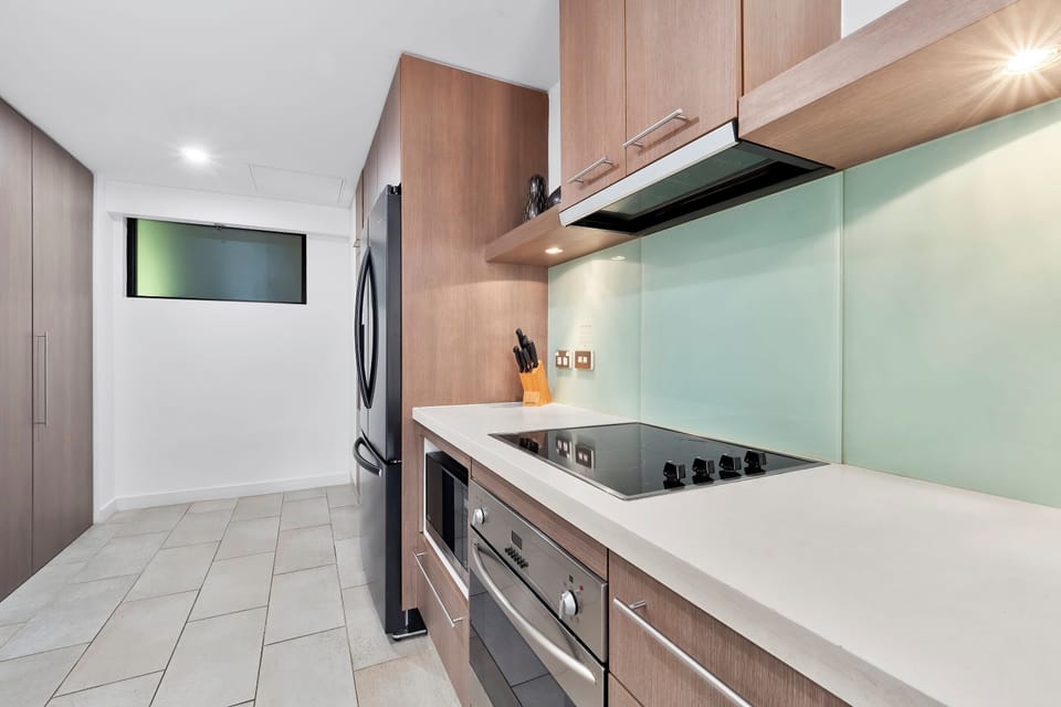 2 Bedroom Apartment | Private kitchen | Fridge, microwave, oven, stovetop