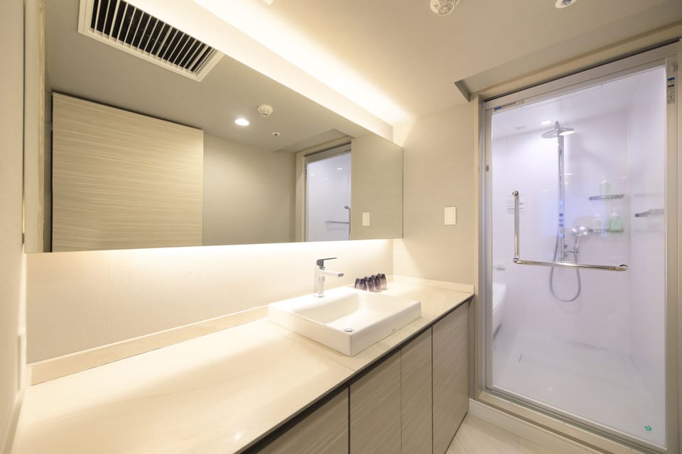 Junior Suite | Bathroom | Separate tub and shower, hair dryer, electronic bidet, towels