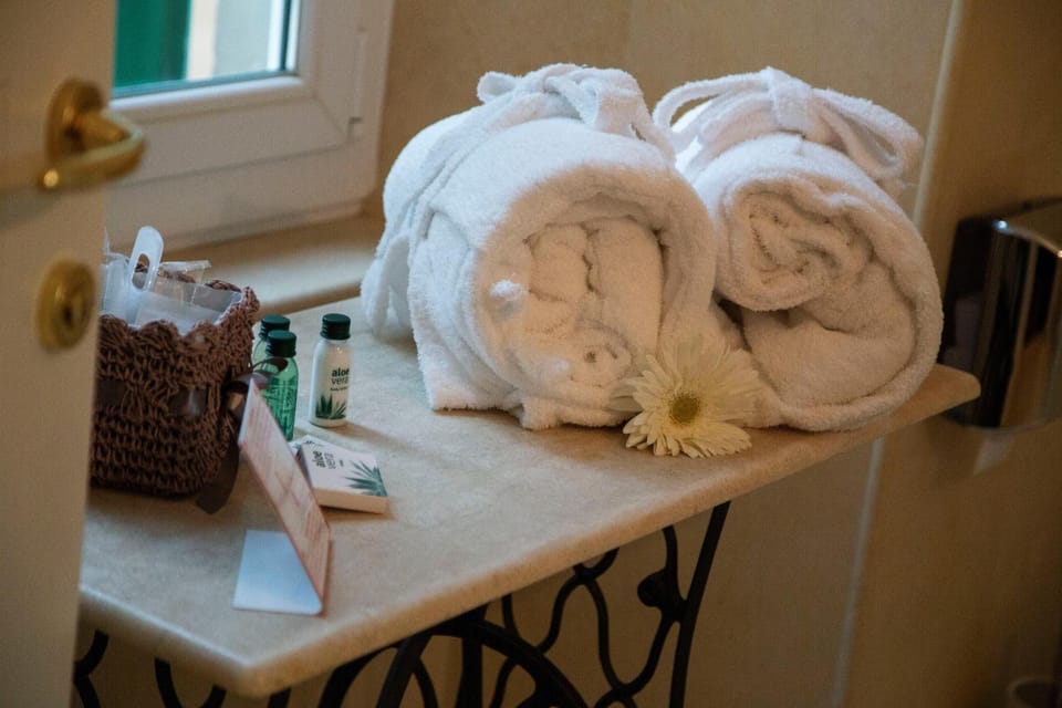 Free toiletries, hair dryer, bathrobes, bidet