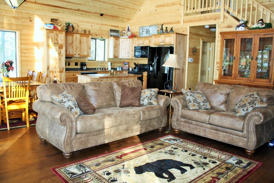 Main floor: Leather sofa sleeper