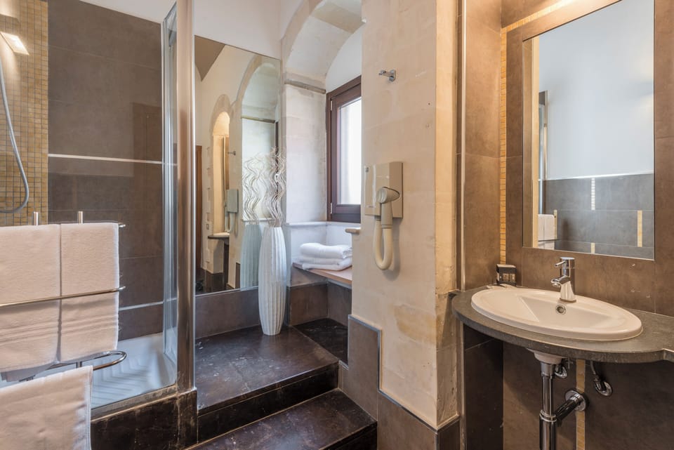 Shower, free toiletries, hair dryer, bidet